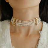 Vintage Freshwater Rice Multilayer Pearl Necklace - Gembea Jewelry