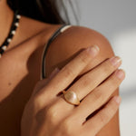 Frosted and Smooth Sterling Silver Ring - Gembea Jewelry
