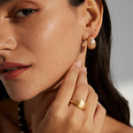 Frosted and Smooth Sterling Silver Ring - Gembea Jewelry