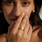 Frosted and Smooth Sterling Silver Ring - Gembea Jewelry