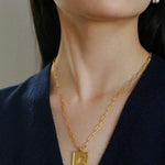 Vintage Gold Embossed Square Pearl Earrings - Gembea Jewelry