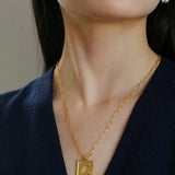 Vintage Gold Embossed Square Pearl Earrings - Gembea Jewelry