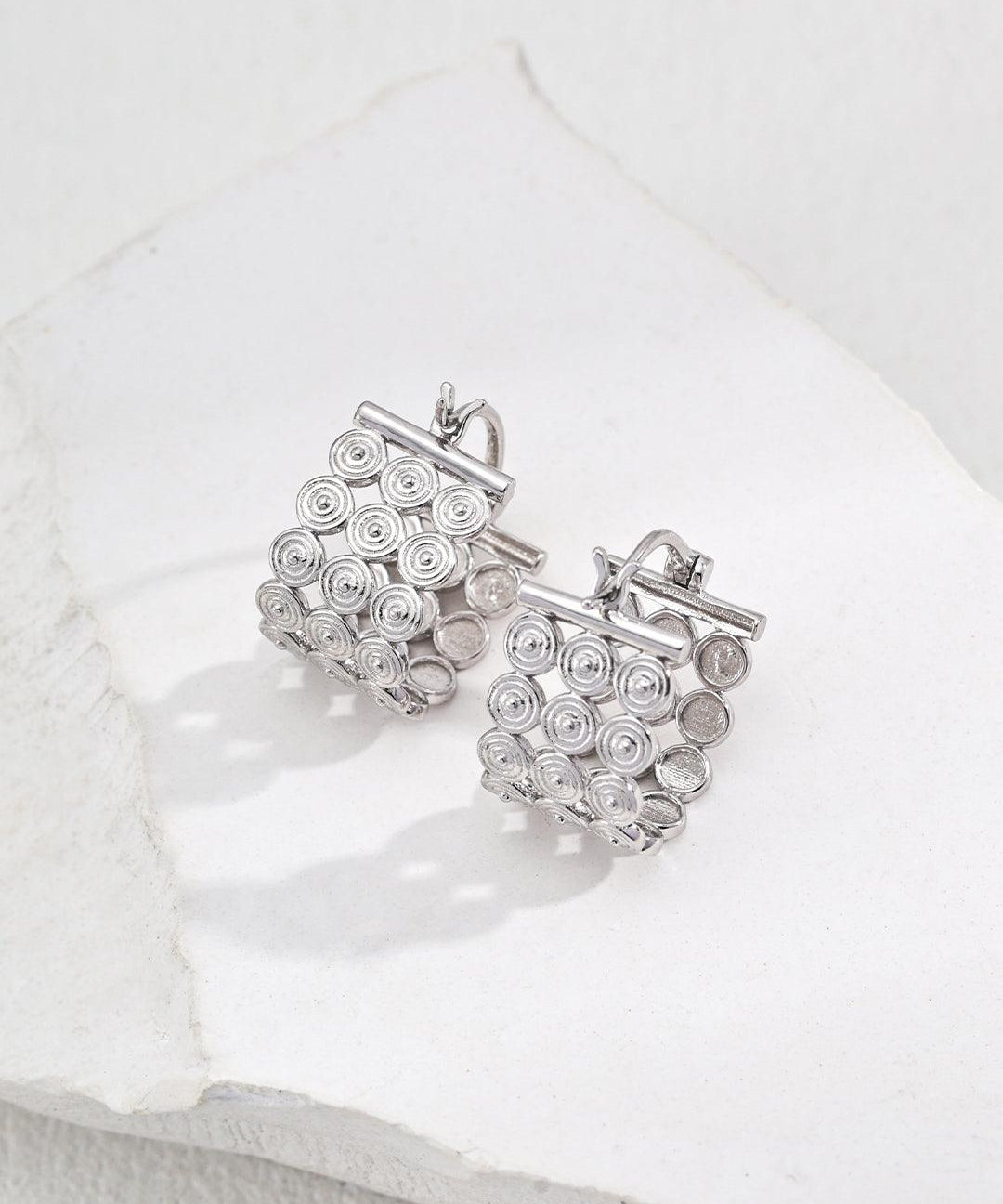 Vintage Sterling Silver Hoop Earrings - Gembea Jewelry