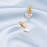 Vintage Heart Baroque Pearl Drop Earrings gembea jewelry1