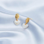 Vintage Heart Baroque Pearl Drop Earrings gembea jewelry1