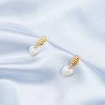 Vintage Heart Baroque Pearl Drop Earrings gembea jewelry