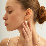 Vintage Heart Baroque Pearl Drop Earrings gembea jewelry1