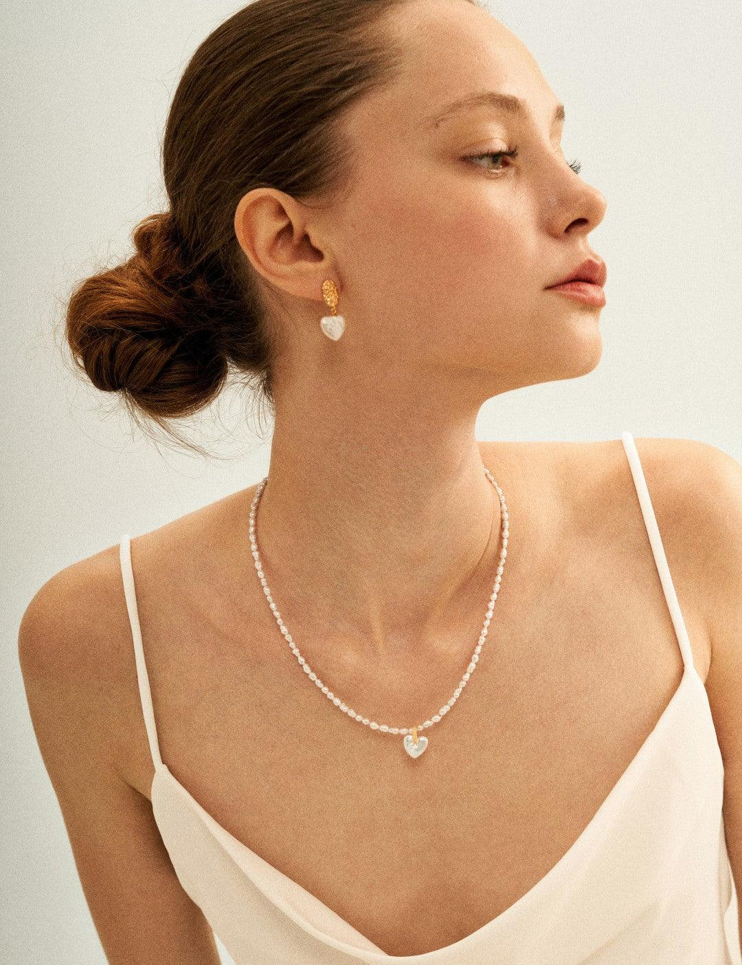 Vintage Heart Baroque Pendant Drop Earrings - Gembea Jewelry