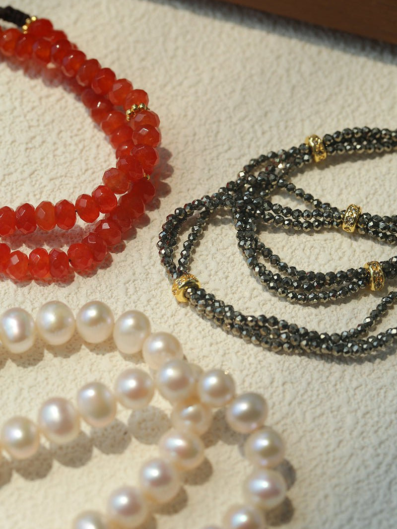 Vintage Heart Pendant Freshwater Pearl Beaded Necklace gembea jewelry