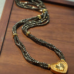 Vintage Heart Pendant Gold Ore Stone Necklace gembea jewelry