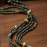 Vintage Heart Pendant Gold Ore Stone Necklace gembea jewelry