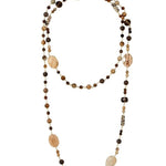 Vintage Long Woven Picture Gemstone Necklace gembea jewelry