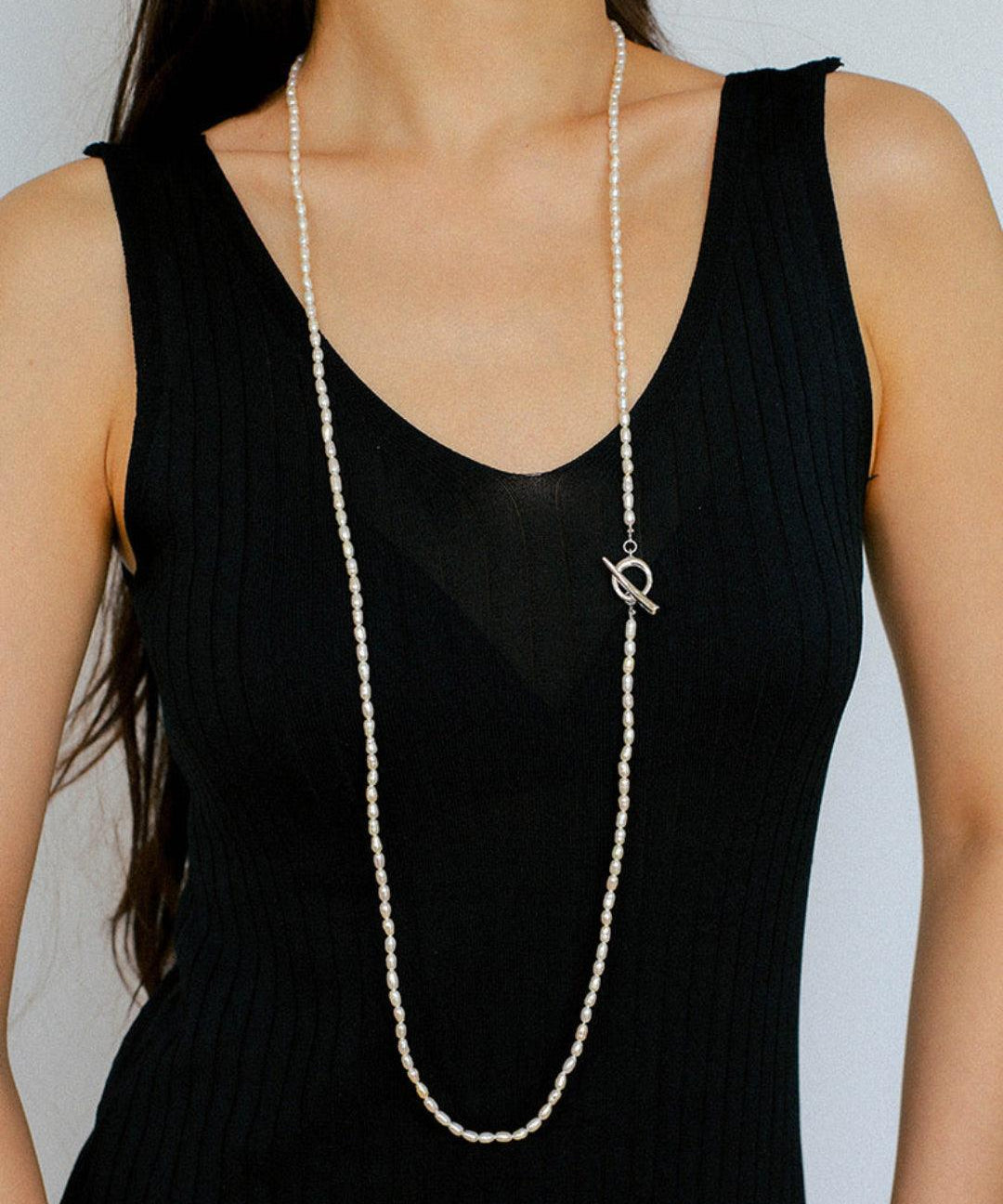 Vintage Natural Long Pearl Necklace Multi-ayer Sweater Chain - Gembea Jewelry