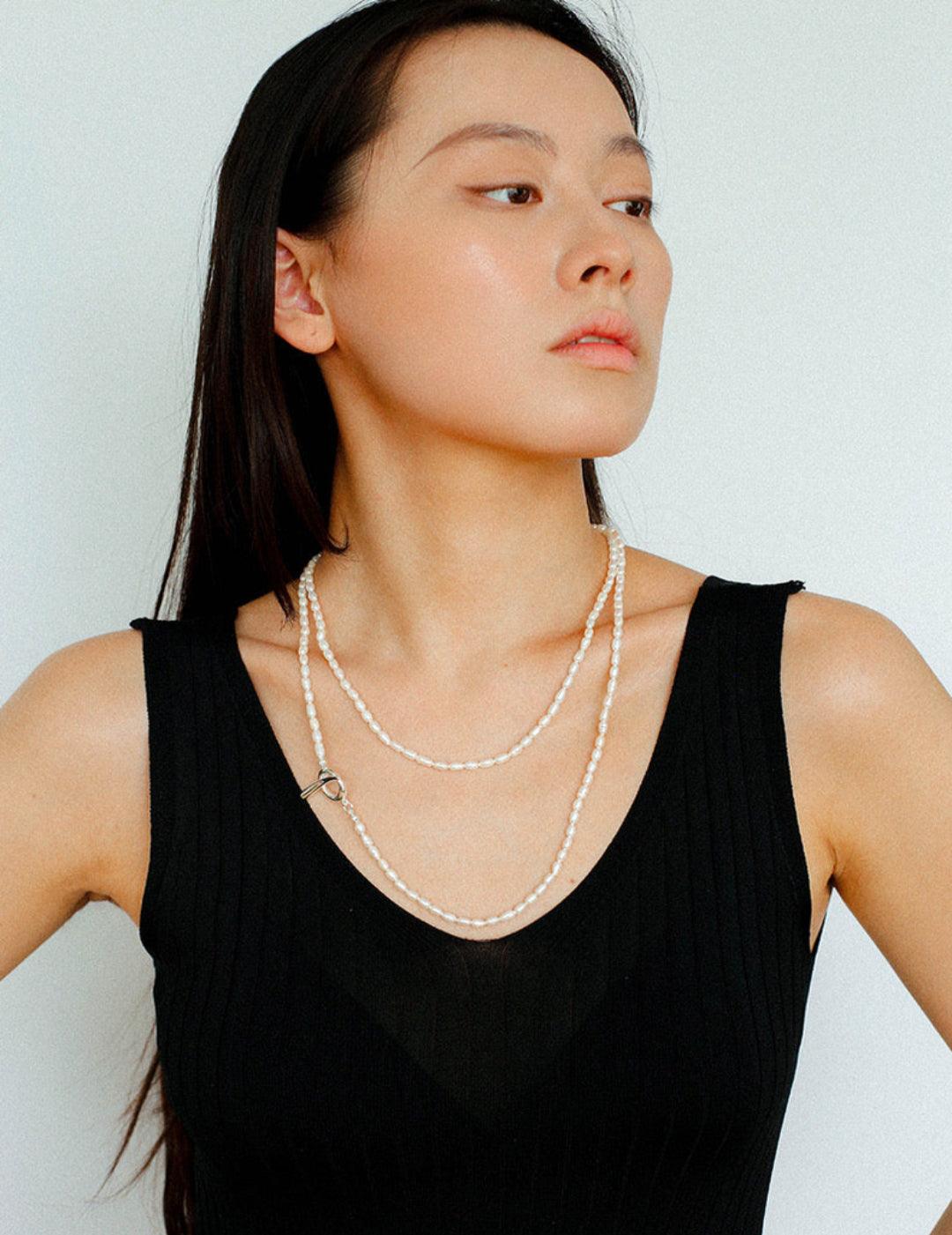 Vintage Natural Long Pearl Necklace Multi-ayer Sweater Chain - Gembea Jewelry