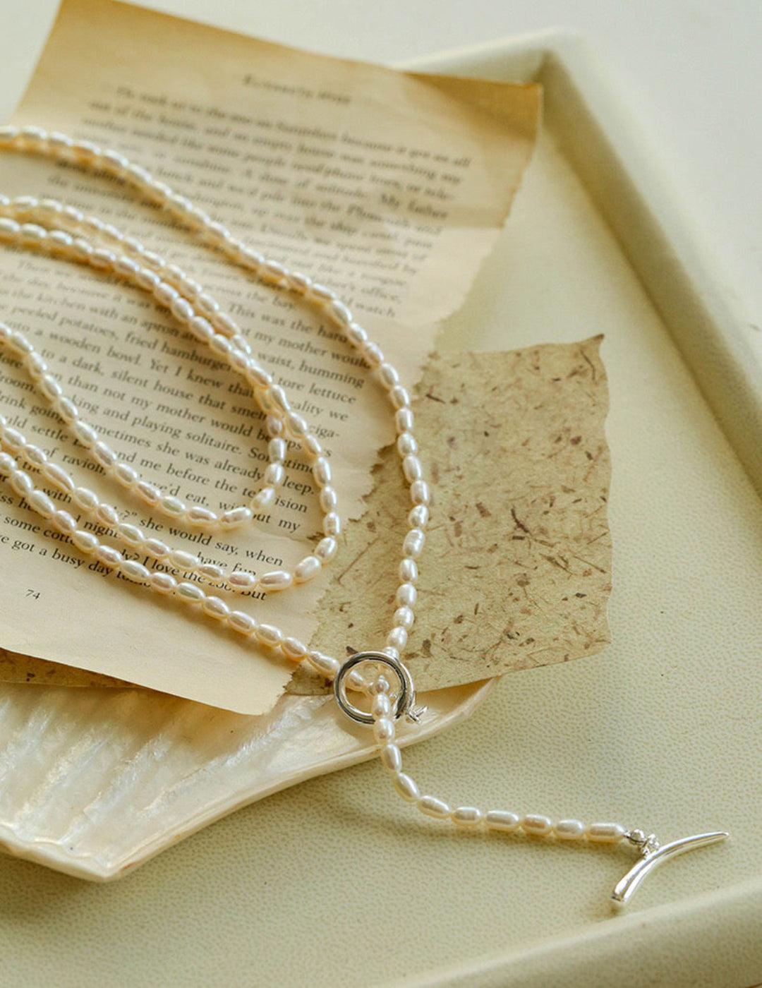 Vintage Natural Long Pearl Necklace Multi-ayer Sweater Chain - Gembea Jewelry
