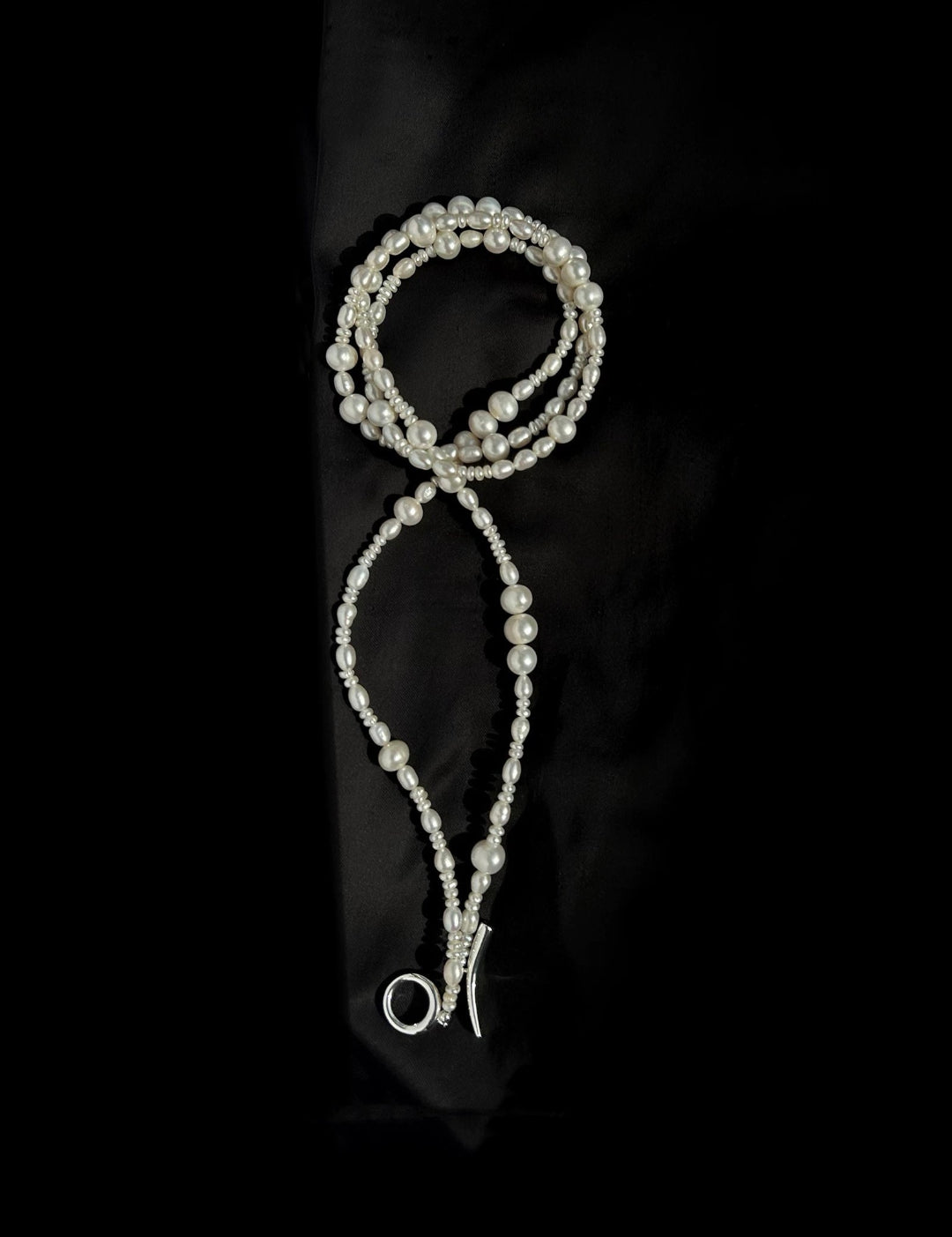 Vintage Multi-layered Long Beaded Pearl Necklace gembea jewelry