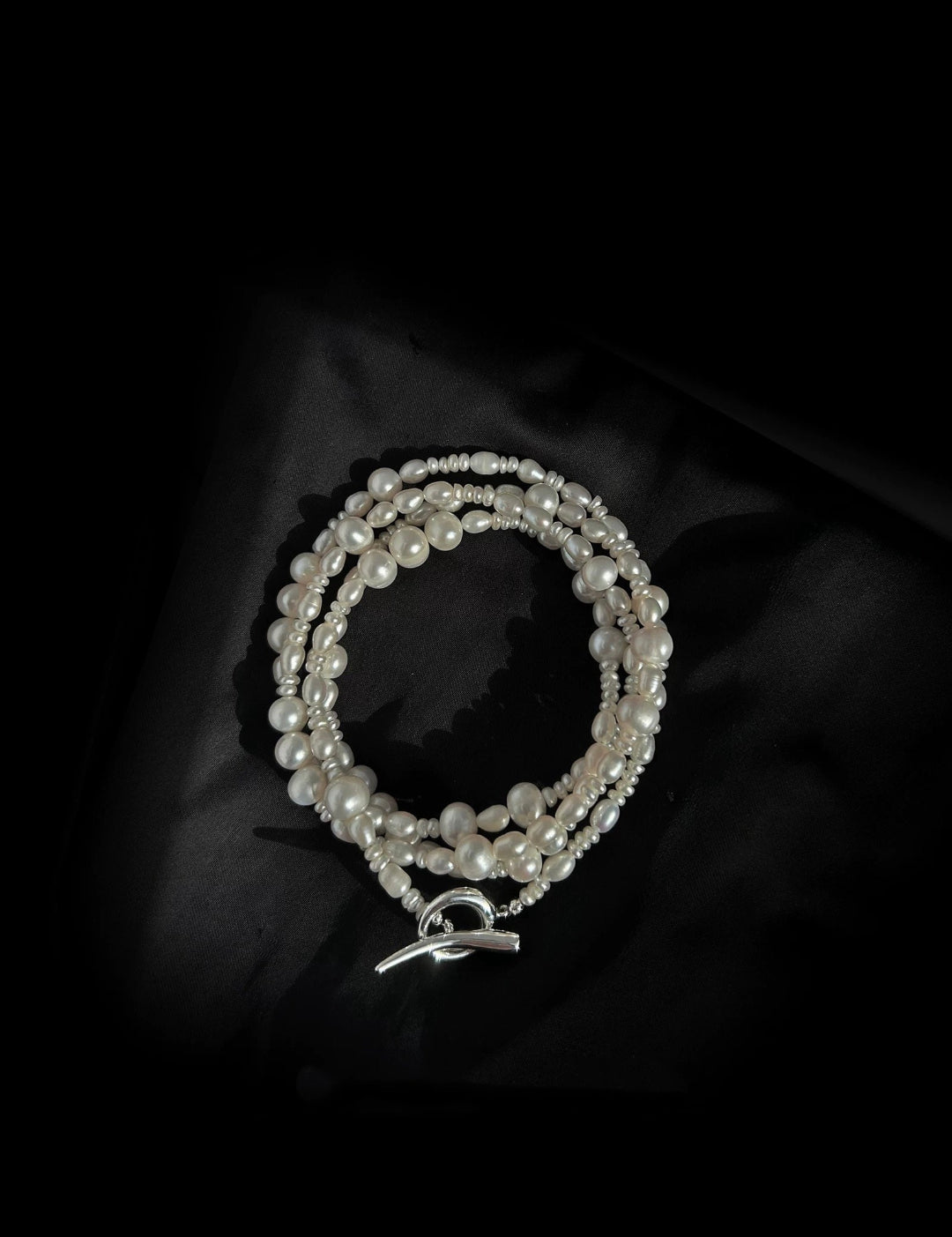 Vintage Multi-layered Long Beaded Pearl Necklace gembea jewelry