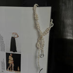 Vintage Multi-layered Long Beaded Pearl Necklace gembea jewelry