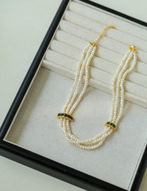 Vintage Multi-layered Natural Pearl Necklace - Gembea Jewelry