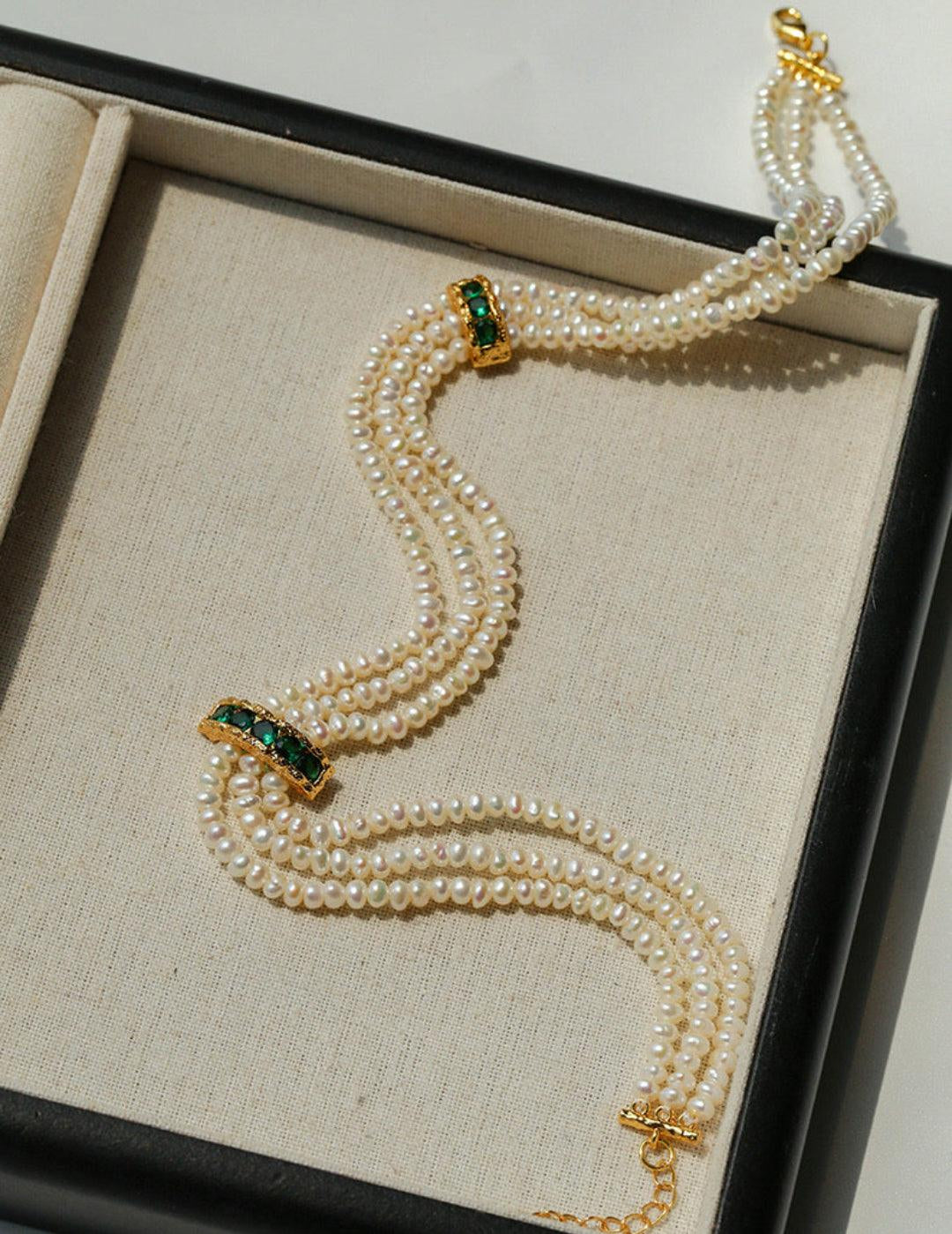 Vintage Multi-layered Natural Pearl Necklace - Gembea Jewelry
