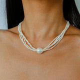 Vintage Multi-layered Pearl Shell Necklace gembea jewelry-