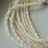 Vintage Multi-layered Pearl Shell Necklace gembea jewelry-