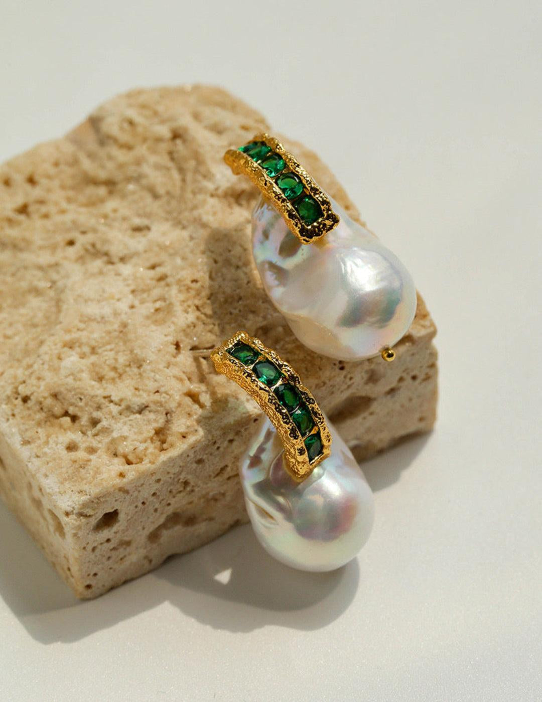 Vintage Natural Pearl Baroque Earrings - Gembea Jewelry