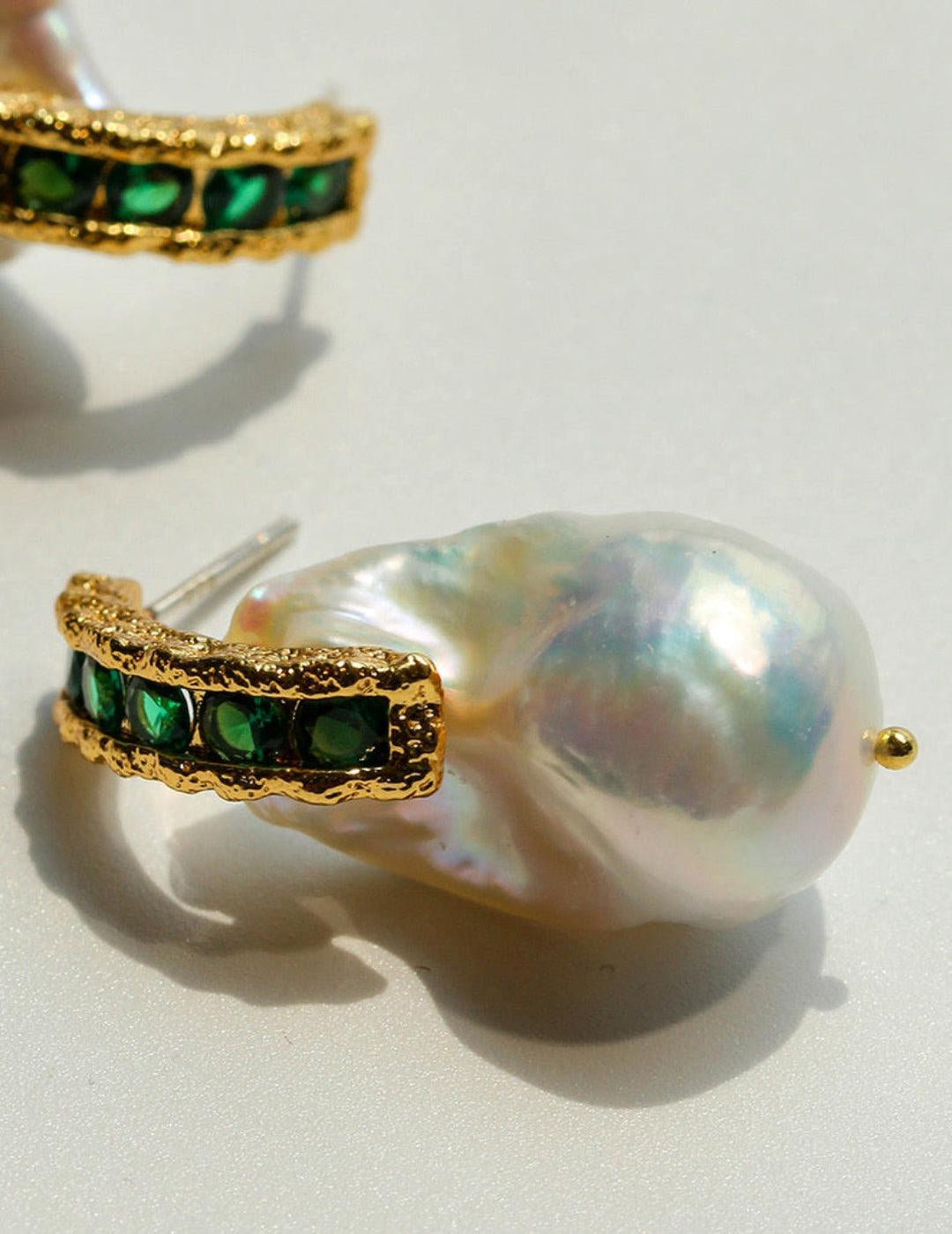 Vintage Natural Pearl Baroque Earrings - Gembea Jewelry