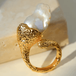 Natural Baroque Pearl Open Ring - Gembea Jewelry