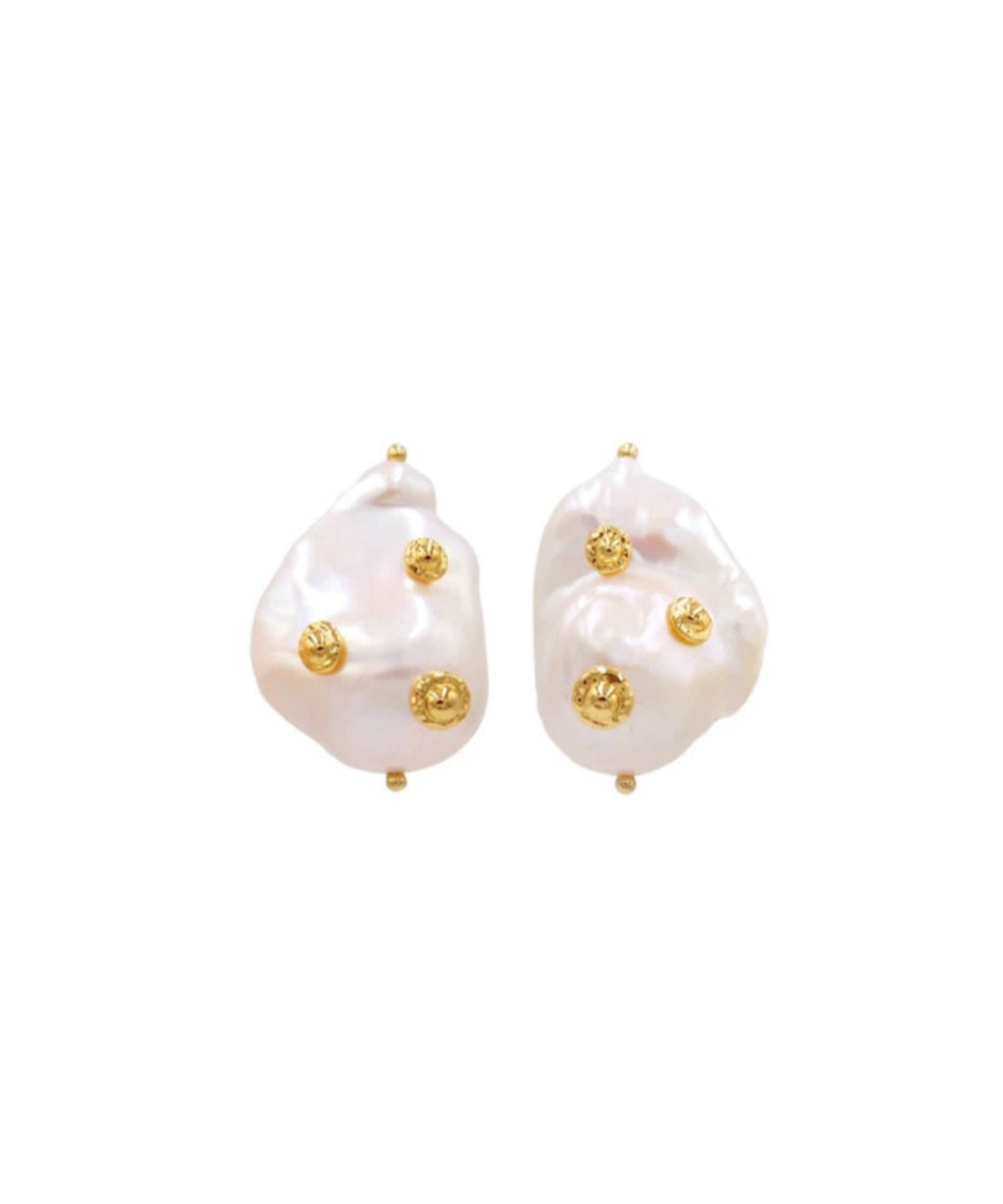 Vintage Natural Baroque Pearl Stud Earrings