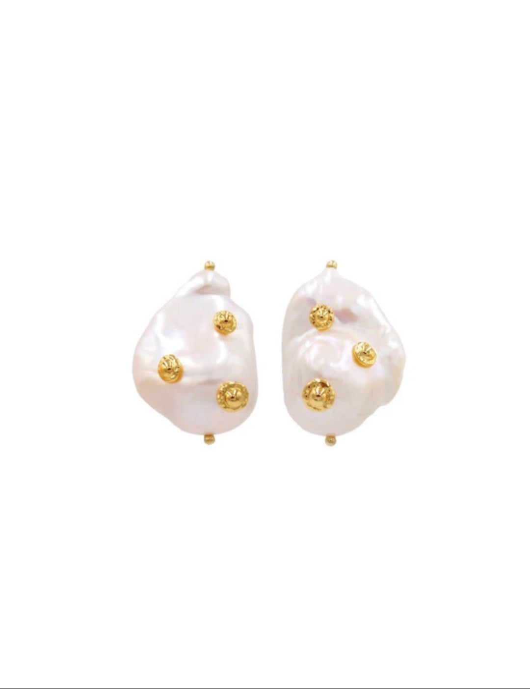Vintage Natural Baroque Pearl Stud Earrings