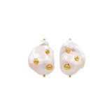 Vintage Natural Baroque Pearl Stud Earrings