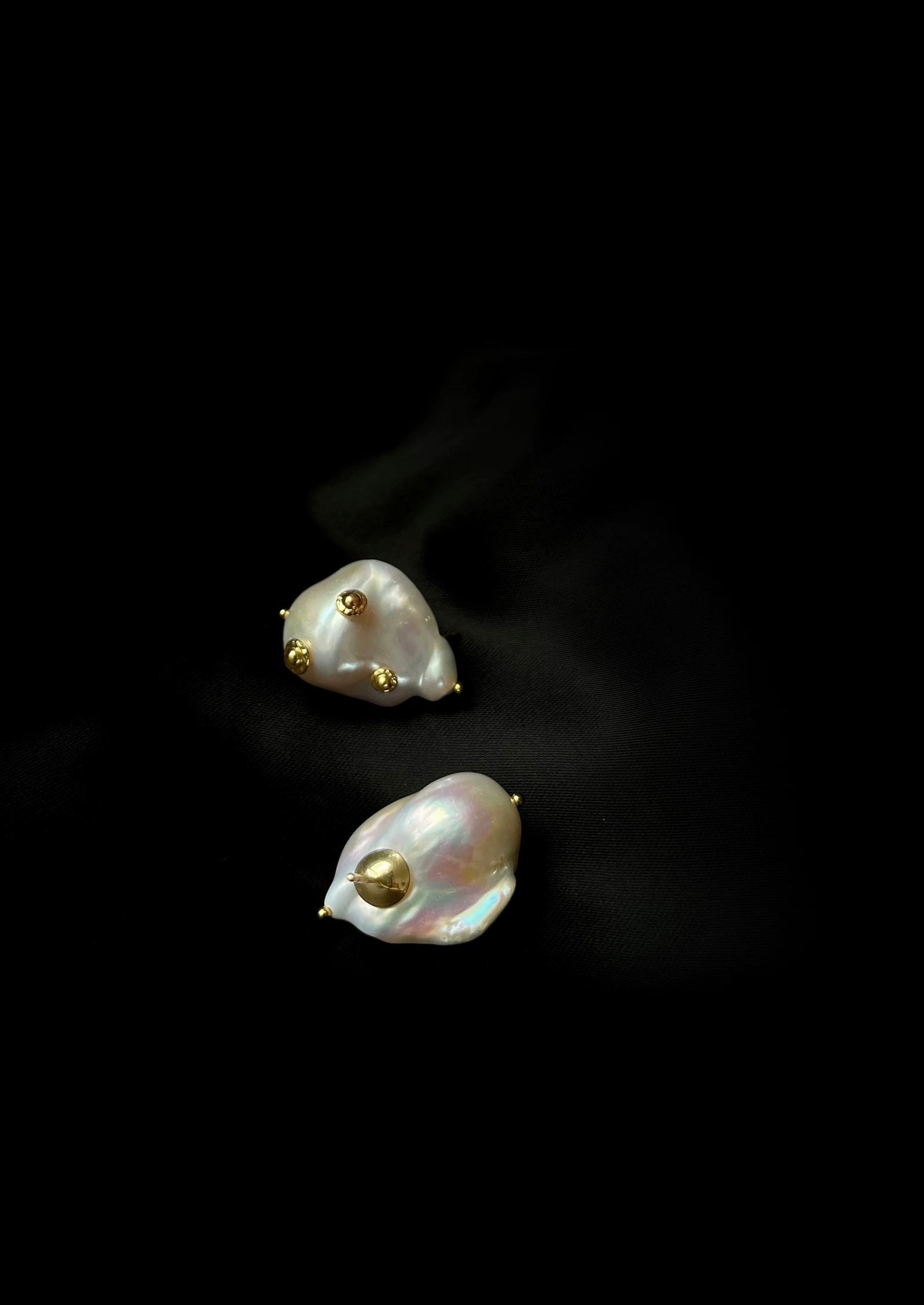 Vintage Natural Baroque Pearl Stud Earrings