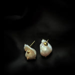 Vintage Natural Baroque Pearl Stud Earrings