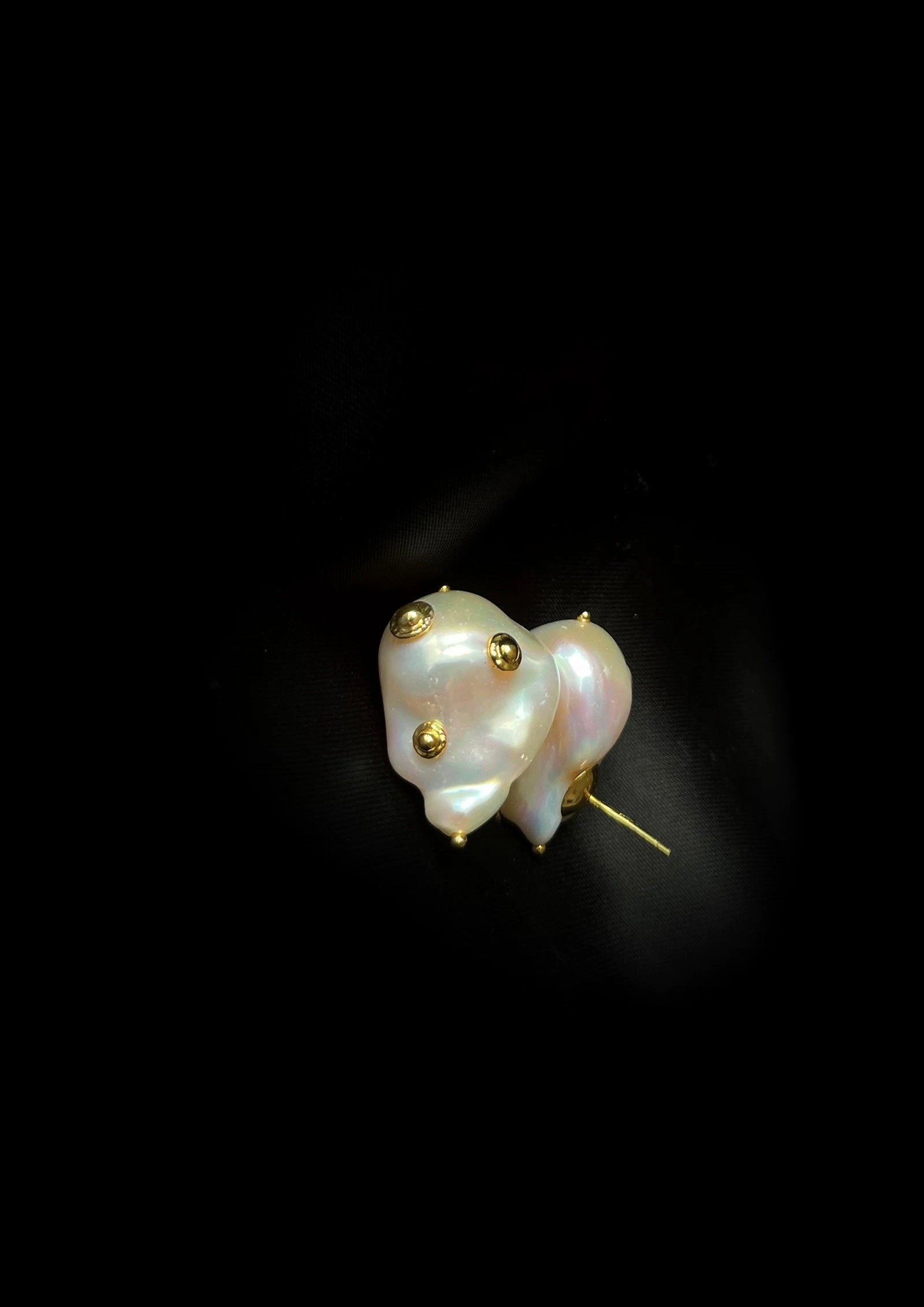 Vintage Natural Baroque Pearl Stud Earrings