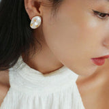 Natural Baroque Pearl Earrings French Vintage - Gembea Jewelry