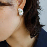 Natural Baroque Pearl Earrings French Vintage - Gembea Jewelry