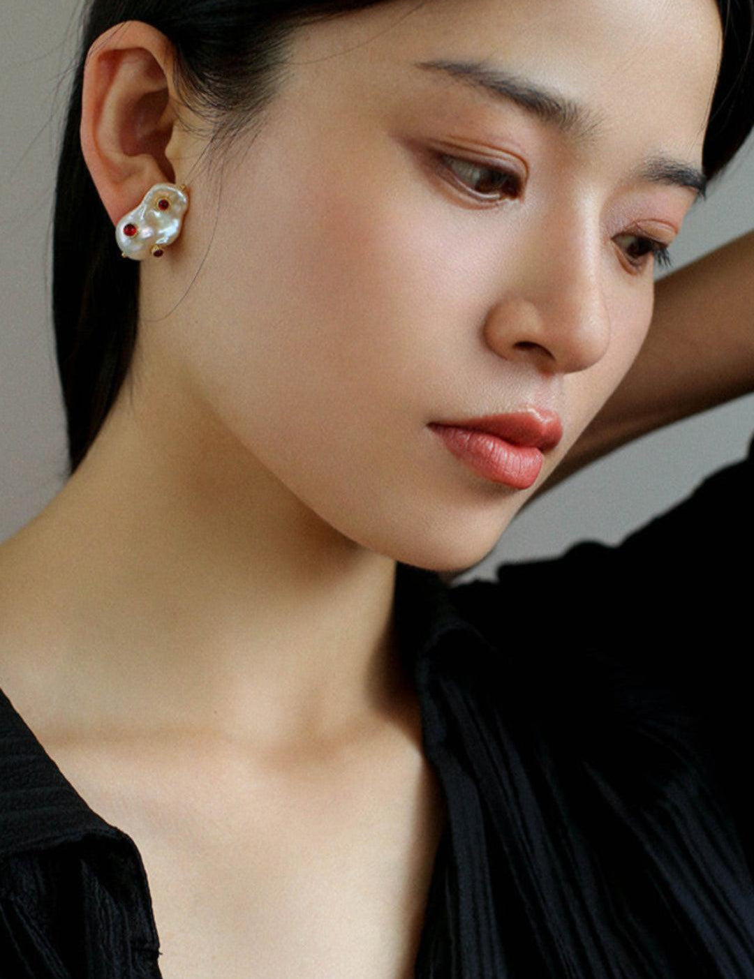 Natural Baroque Pearl Earrings French Vintage - Gembea Jewelry
