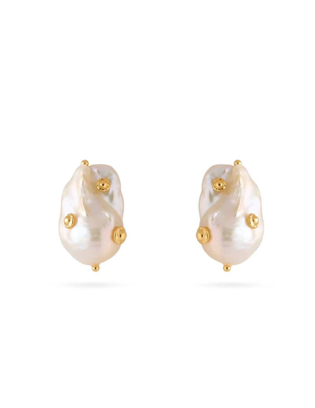 Vintage Natural Baroque Pearl Stud Earrings gembea jewelry