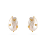 Vintage Natural Baroque Pearl Stud Earrings gembea jewelry