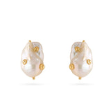 Vintage Natural Baroque Pearl Stud Earrings gembea jewelry
