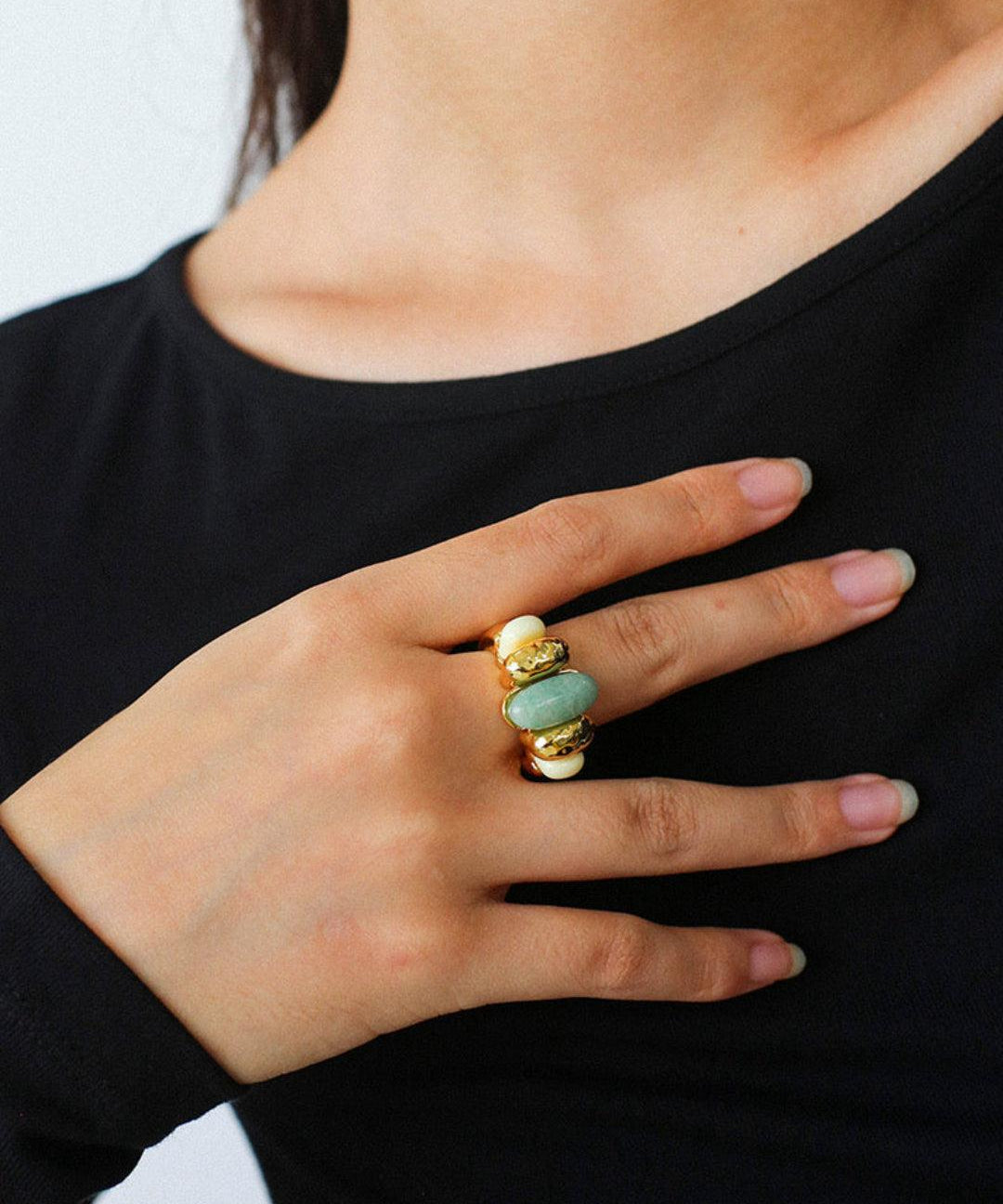 Vintage Natural Stone Ring - Gembea Jewelry