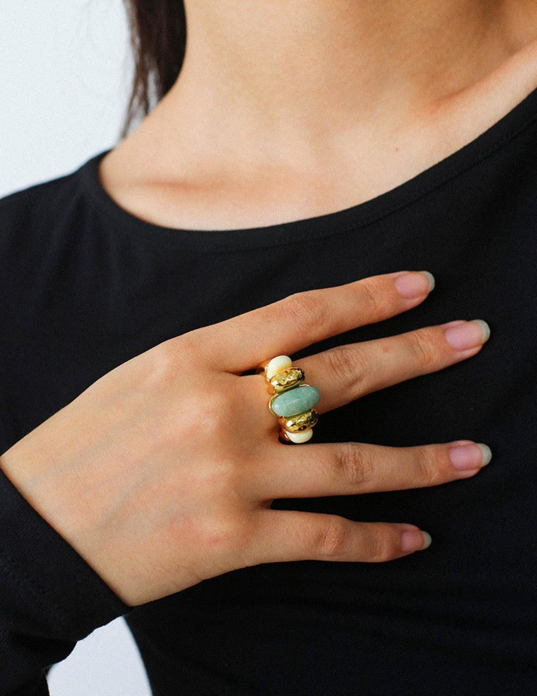 Vintage Natural Stone Ring - Gembea Jewelry