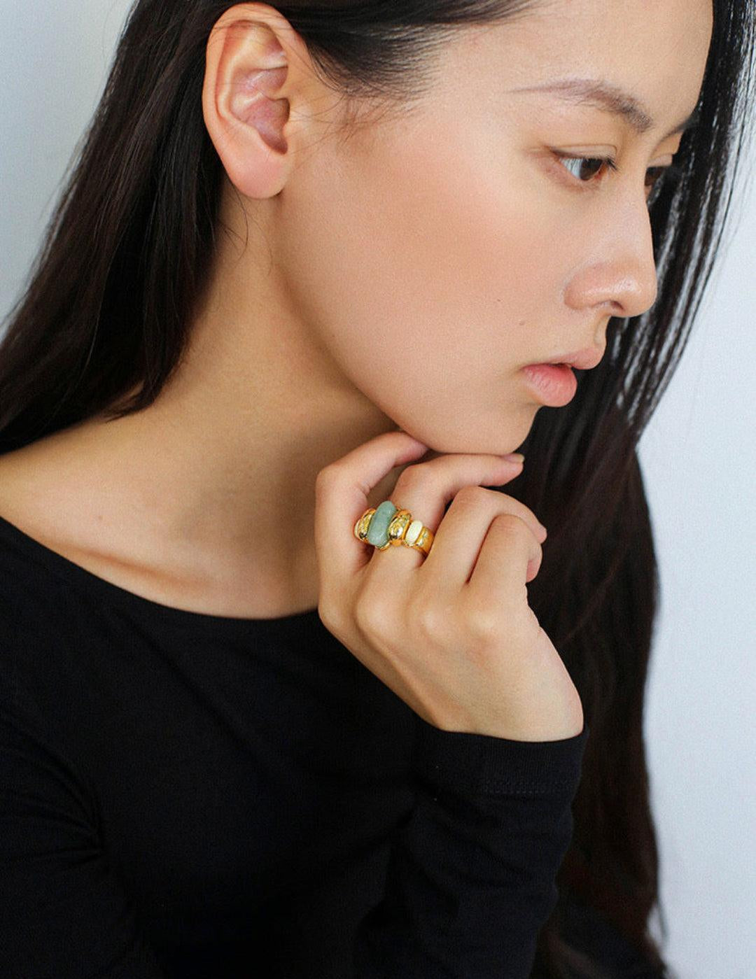 Vintage Natural Stone Ring - Gembea Jewelry