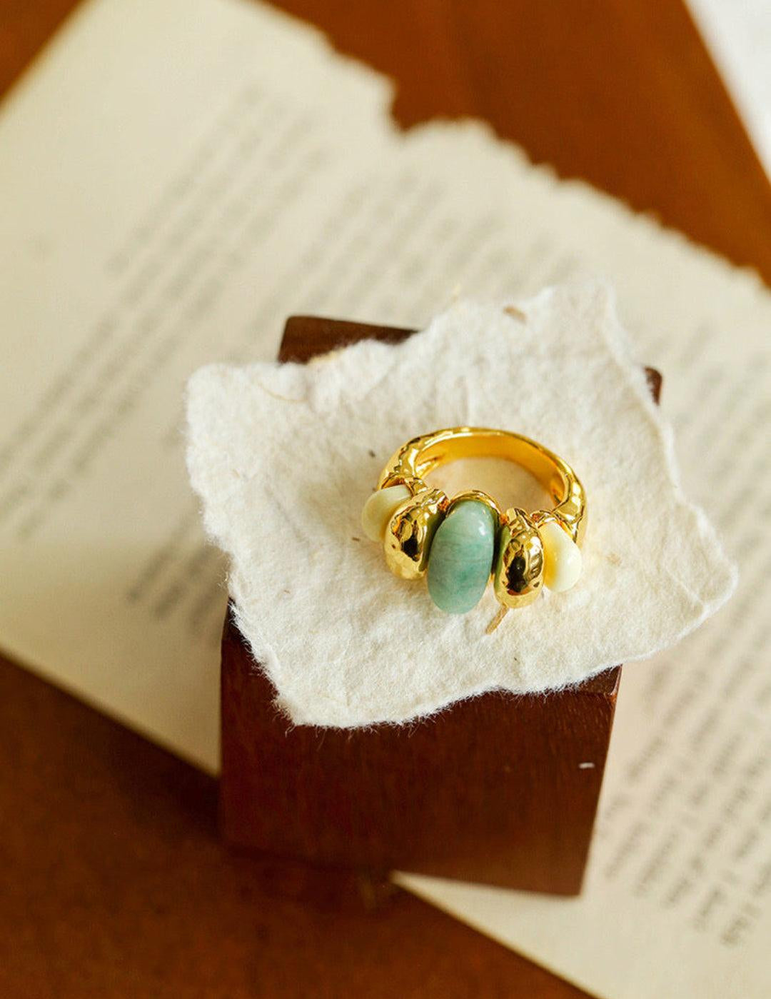 Vintage Natural Stone Ring - Gembea Jewelry