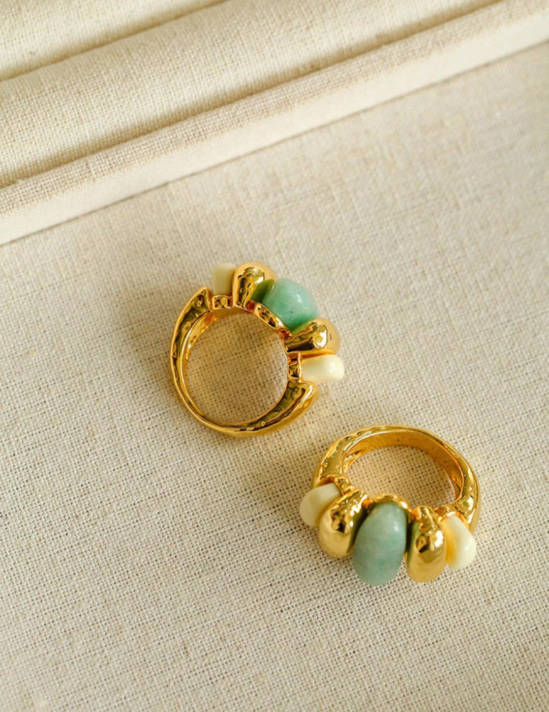 Vintage Natural Stone Ring - Gembea Jewelry