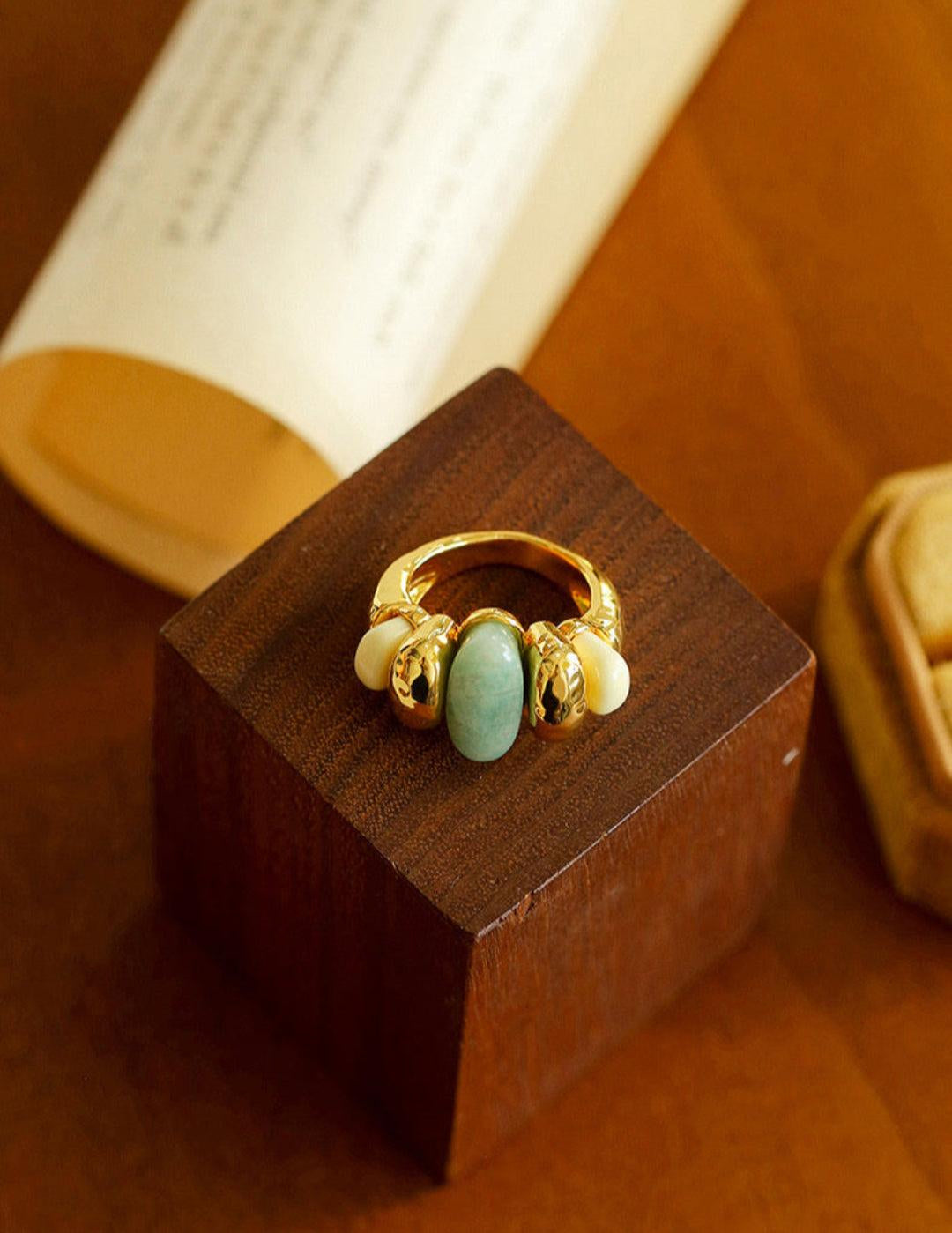 Vintage Natural Stone Ring - Gembea Jewelry