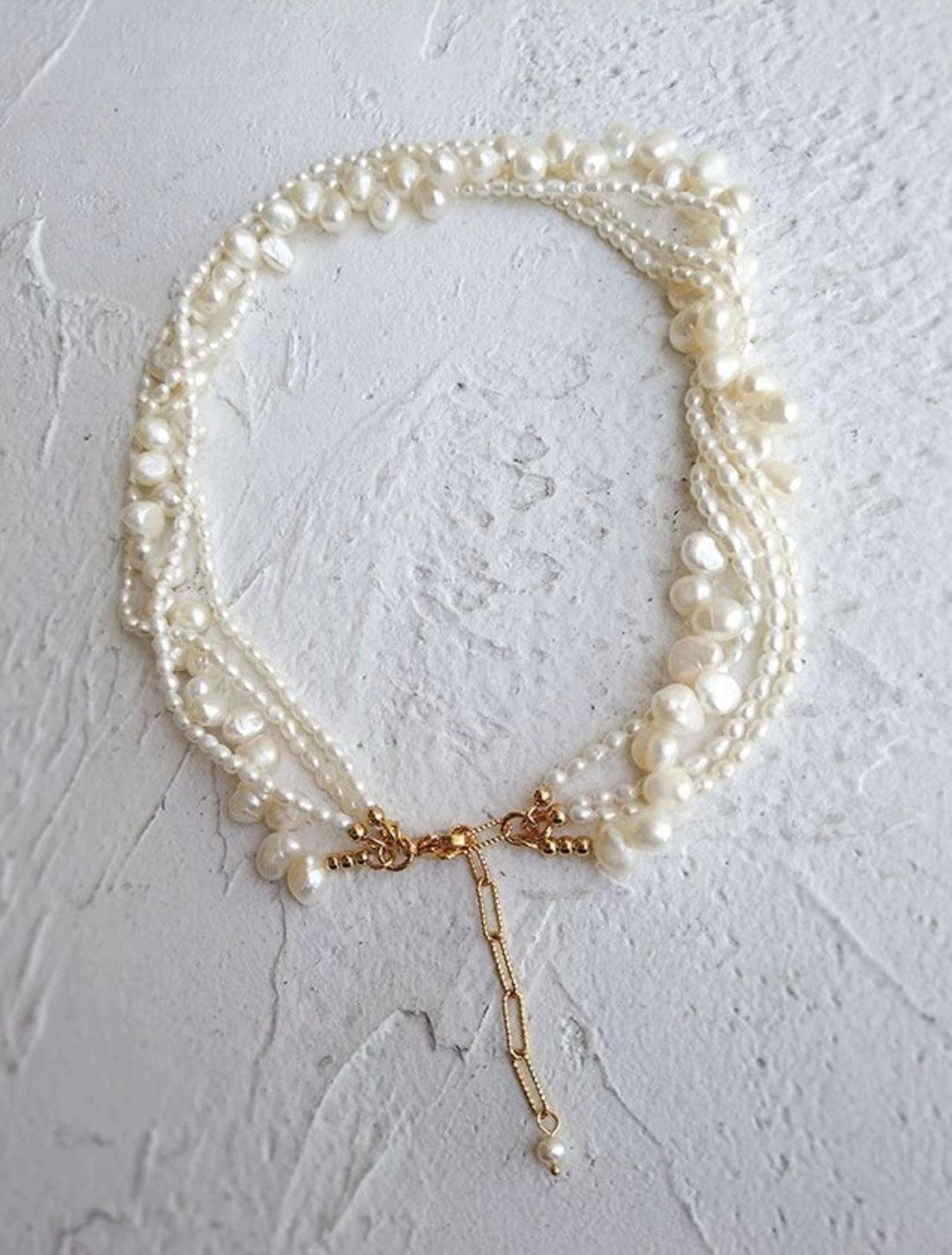 Vintage Natural Pearl Multilayer Necklace - Gembea Jewelry