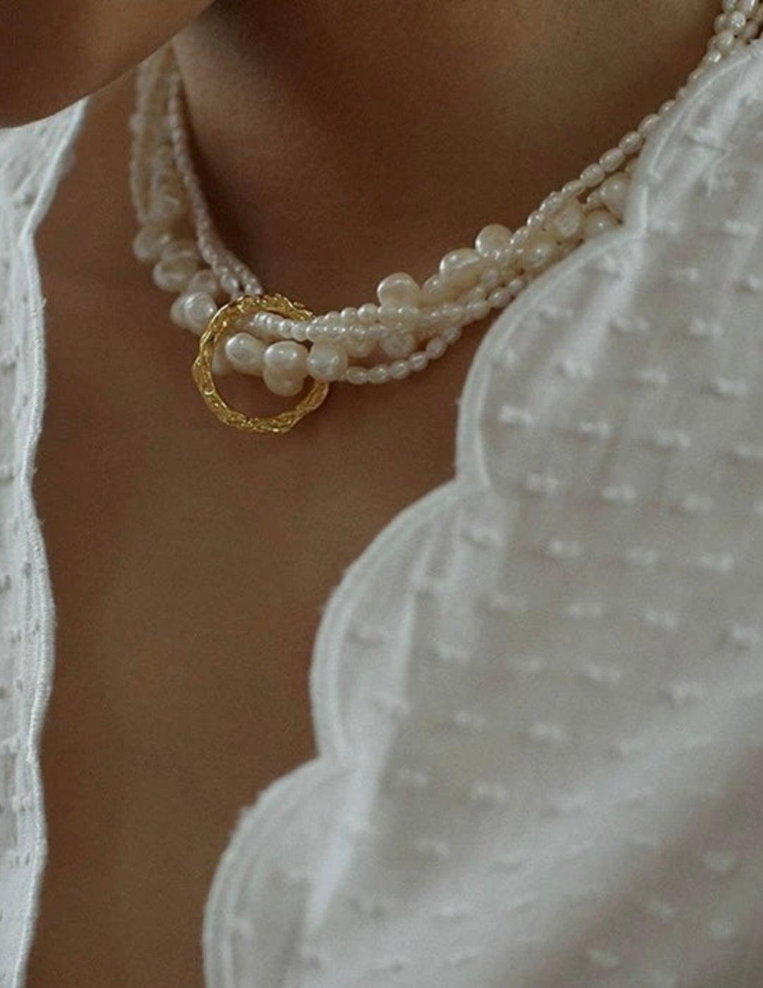 Vintage Natural Pearl Multilayer Necklace - Gembea Jewelry