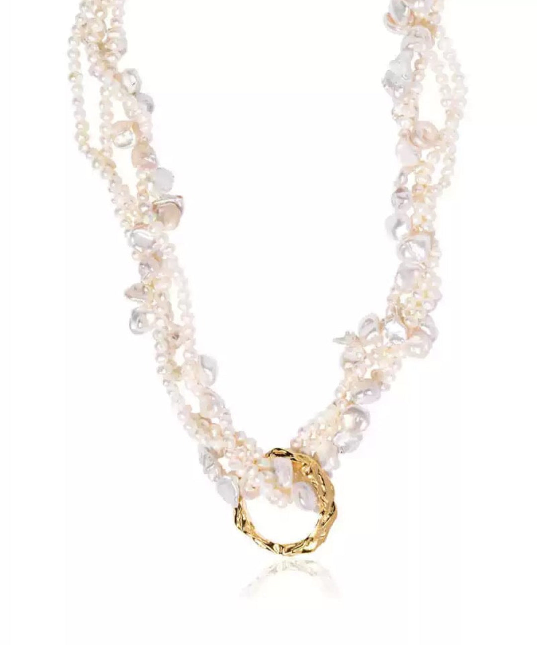 Vintage Natural Pearl Multilayer Necklace gembea jewelry